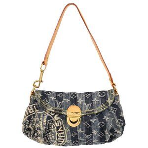 Louis Vuitton Blue Monogram Denim Mini Pleaty Raye Handbag M95333 SR0096 165013